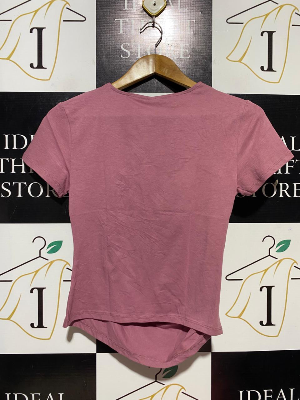 ANKO |S| BUST 15| B29| MAUVE PINK RUFFLED SIDE-RUCHE SHORT SLEEVE CASUAL TOP