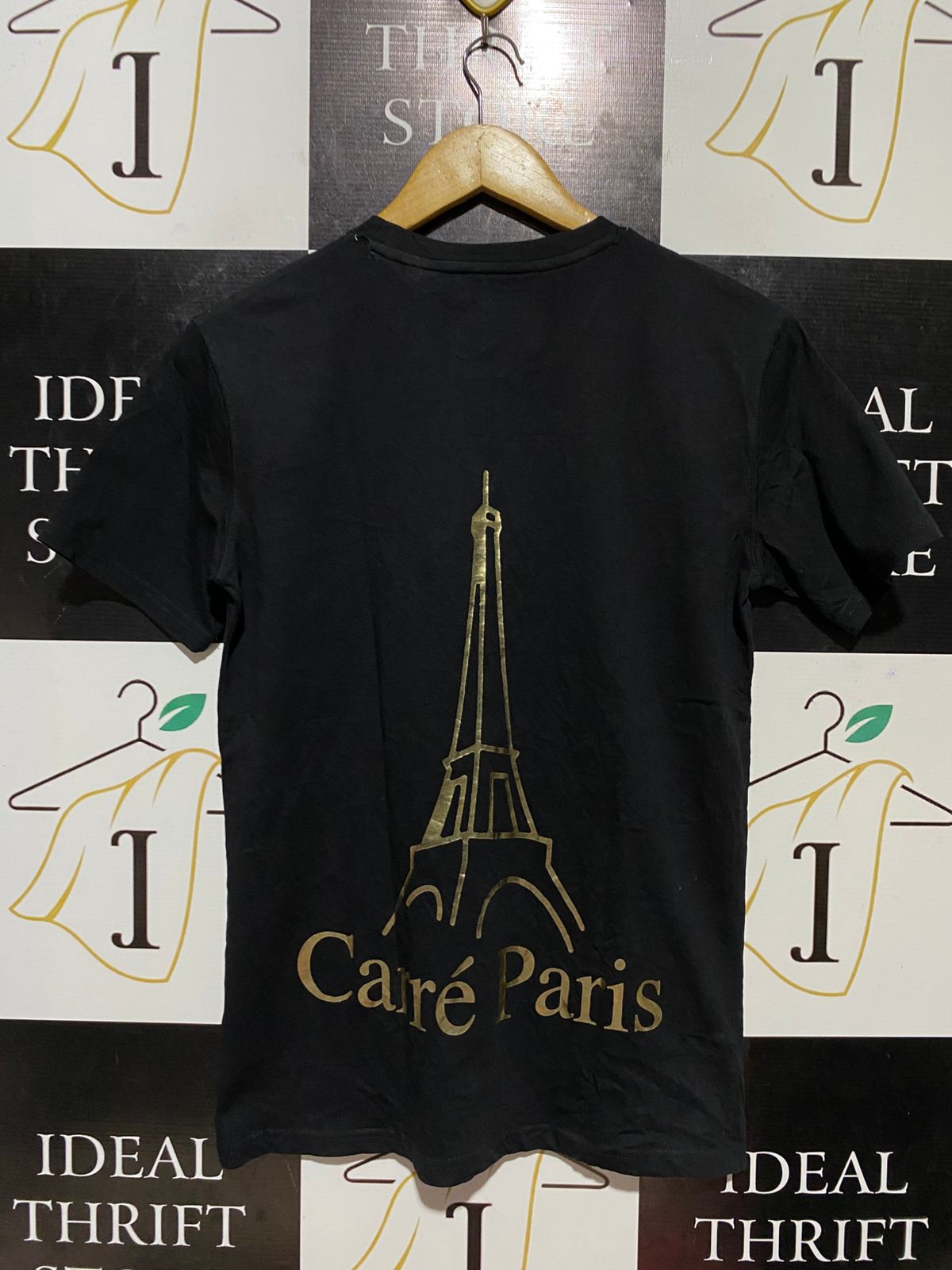 CARRE |M| BUST 18| B29| BLACK GOLD EMBROIDERED LOGO STREETWEAR TEE SHIRT