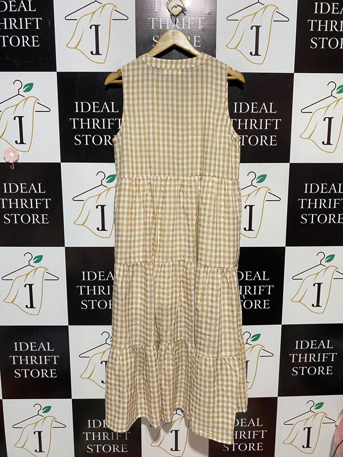 GRACE & CO |M| BUST 19| B31| GINGHAM CHECKERED TIERED SLEEVELESS MAXI DRESS
