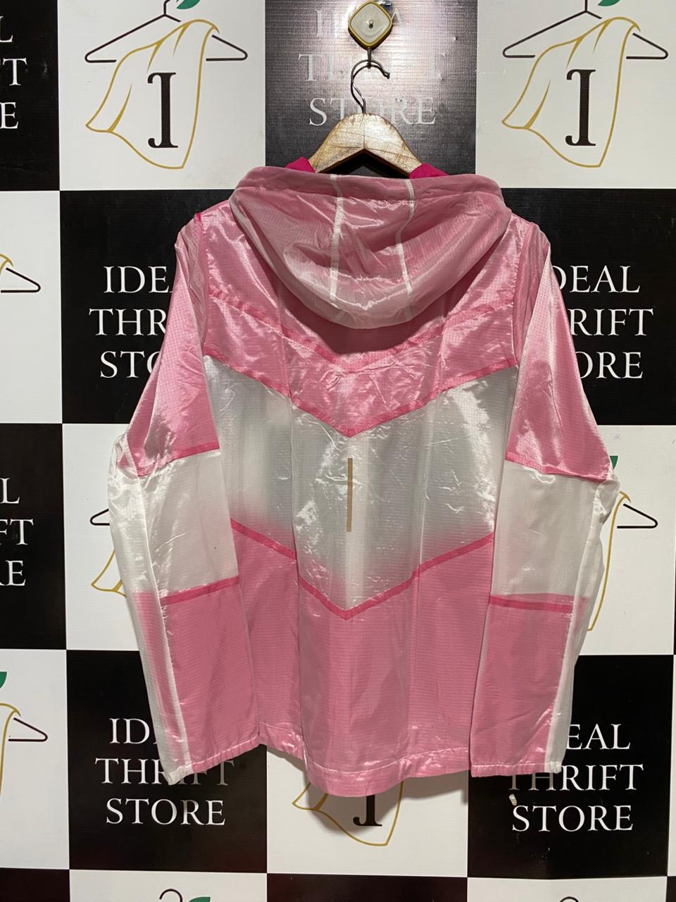 NIKE |L| BUST 21| B30| PINK AND WHITE WINDRUNNER HOODED JACKET