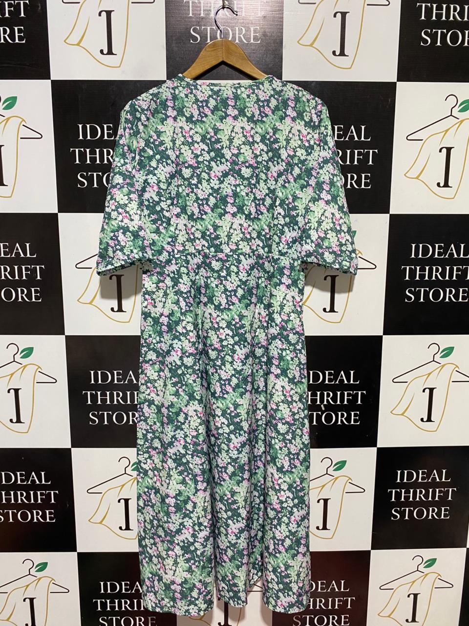 |XL| BUST 21| B31| FLORAL V-NECK MAXI A-LINE DRESS