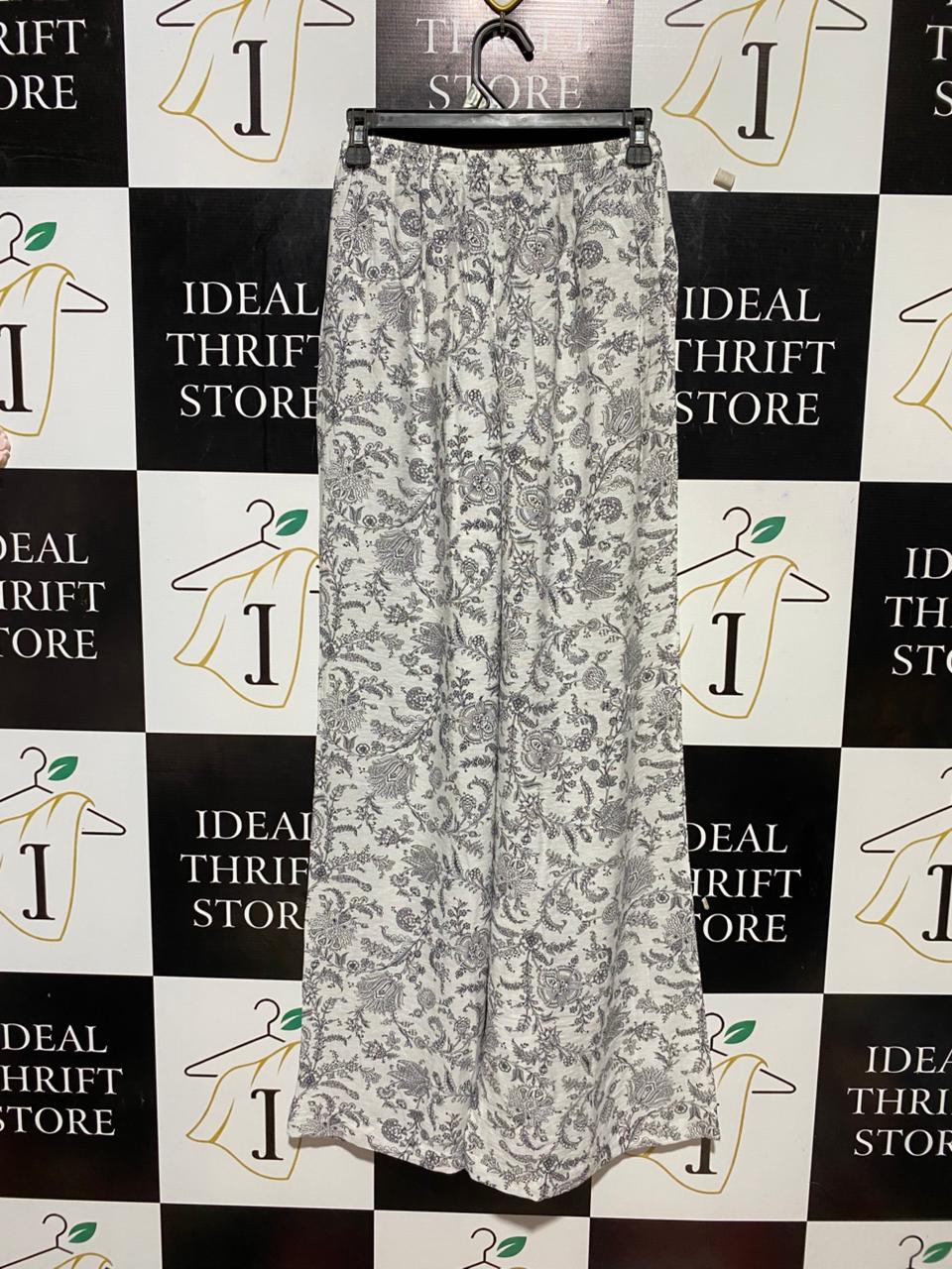 NUDELUCY |S| WAIST 25| B31| WOMEN'S FLORAL PRINT WIDE-LEG DRAWSTRING PANTS