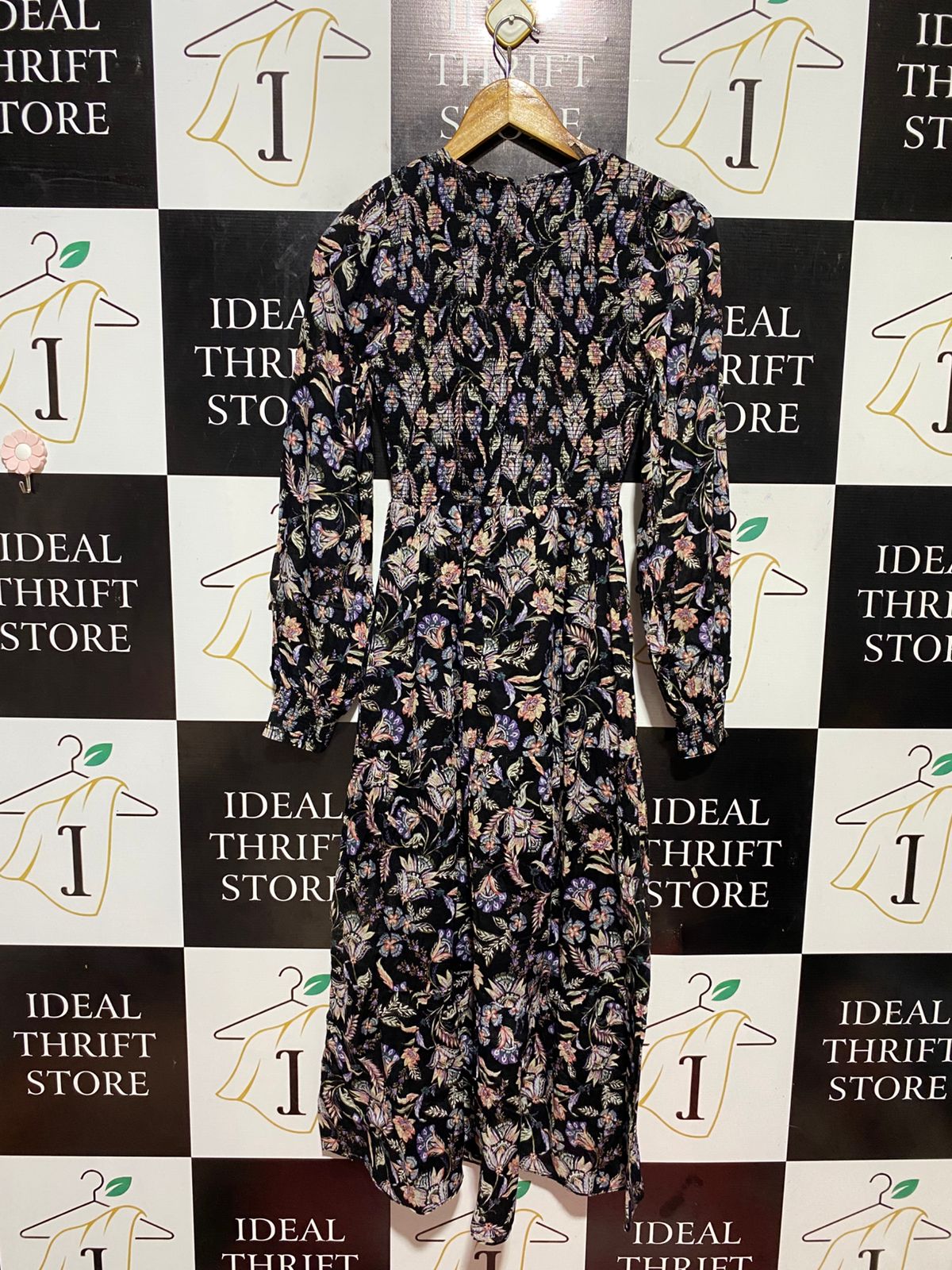 WITCHERY |XS| BUST 13| B32| FLORAL PRINT SMOCKED LONG SLEEVE MAXI DRESS