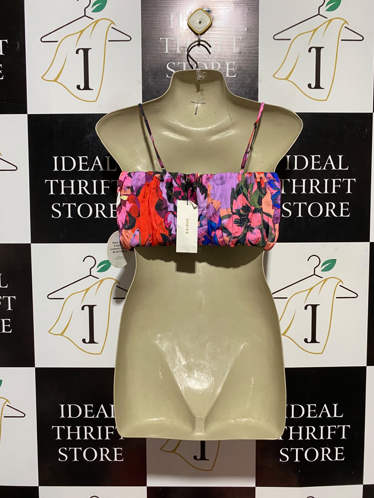 SHEIKE |S| BUST 15| B34| MULTICOLOR FLORAL RUFFLED CROP TOP WITH STRAPS