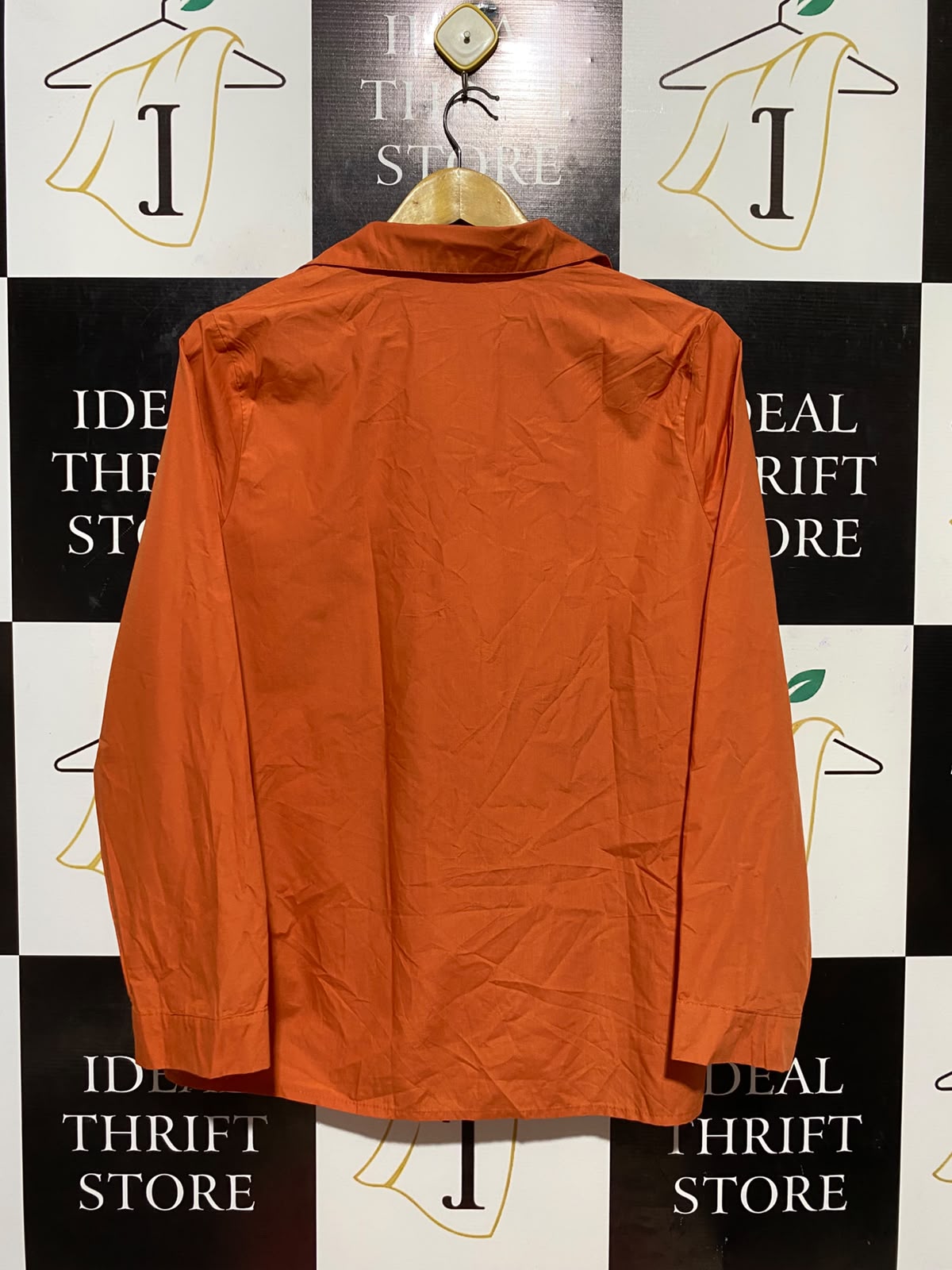 MISSLOOK |L| BUST 21| B33| WOMEN'S LONG SLEEVE BUTTON-UP COLLARED SHIRT – VIBRANT ORANGE