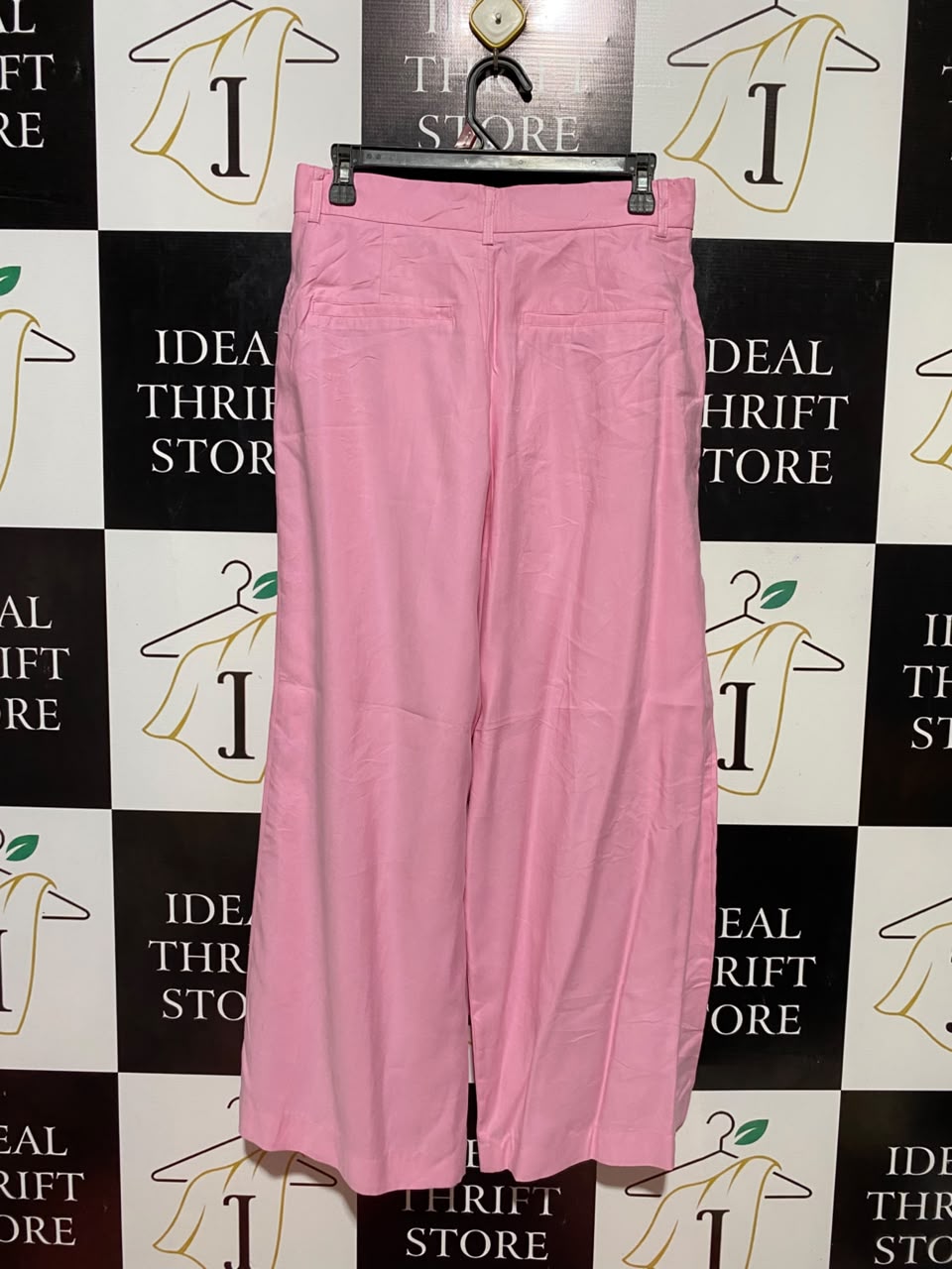 ZARA |L| WAIST 30| B34| HIGH-WAISTED PASTEL PINK WIDE LEG PLEATED TROUSERS