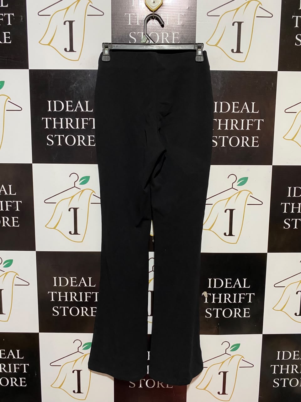 ANKO |S| WAIST 26| A10| CLASSIC BLACK HIGH-WAISTED SLIM FIT FLARED TROUSERS WITH SMOOTH ELASTIC BAND
