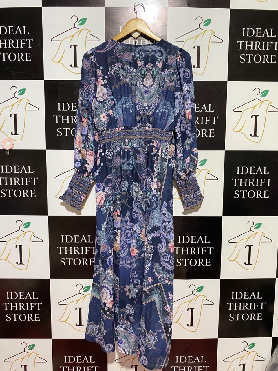 VINE APPAREL |M| BUST 18| B35| ORNATE PAISLEY FLORAL MAXI DRESS
