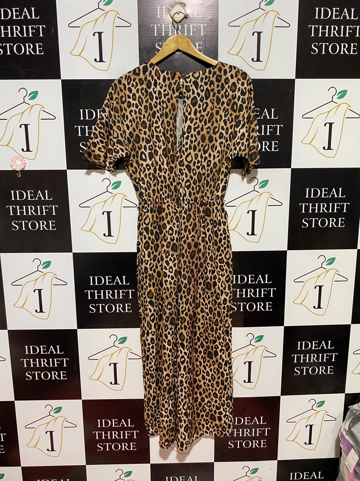 ASOS |L| BUST FREE | B36| LEOPARD PRINT FULL-LENGTH JUMPSUIT (SHORT SLEEVE)