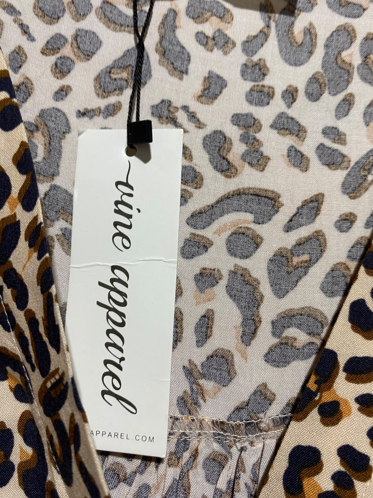 VINE APPAREL |S| BUST 17| B36| WOMEN'S LEOPARD PRINT BUTTON-DOWN MIDI DRESS