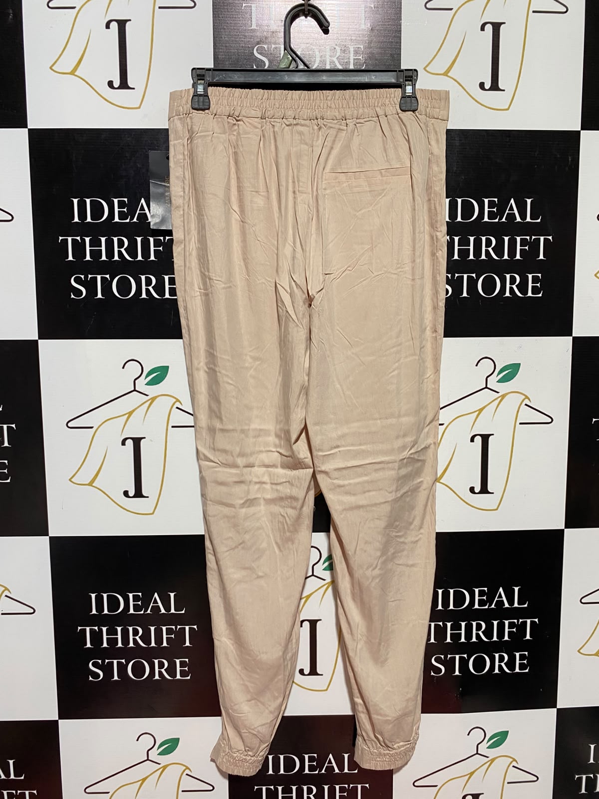 ZARA BASIC |M| WAIST 30| B36| HIGH-WAISTED SLIM-FIT JOGGER PANTS IN BEIGE
