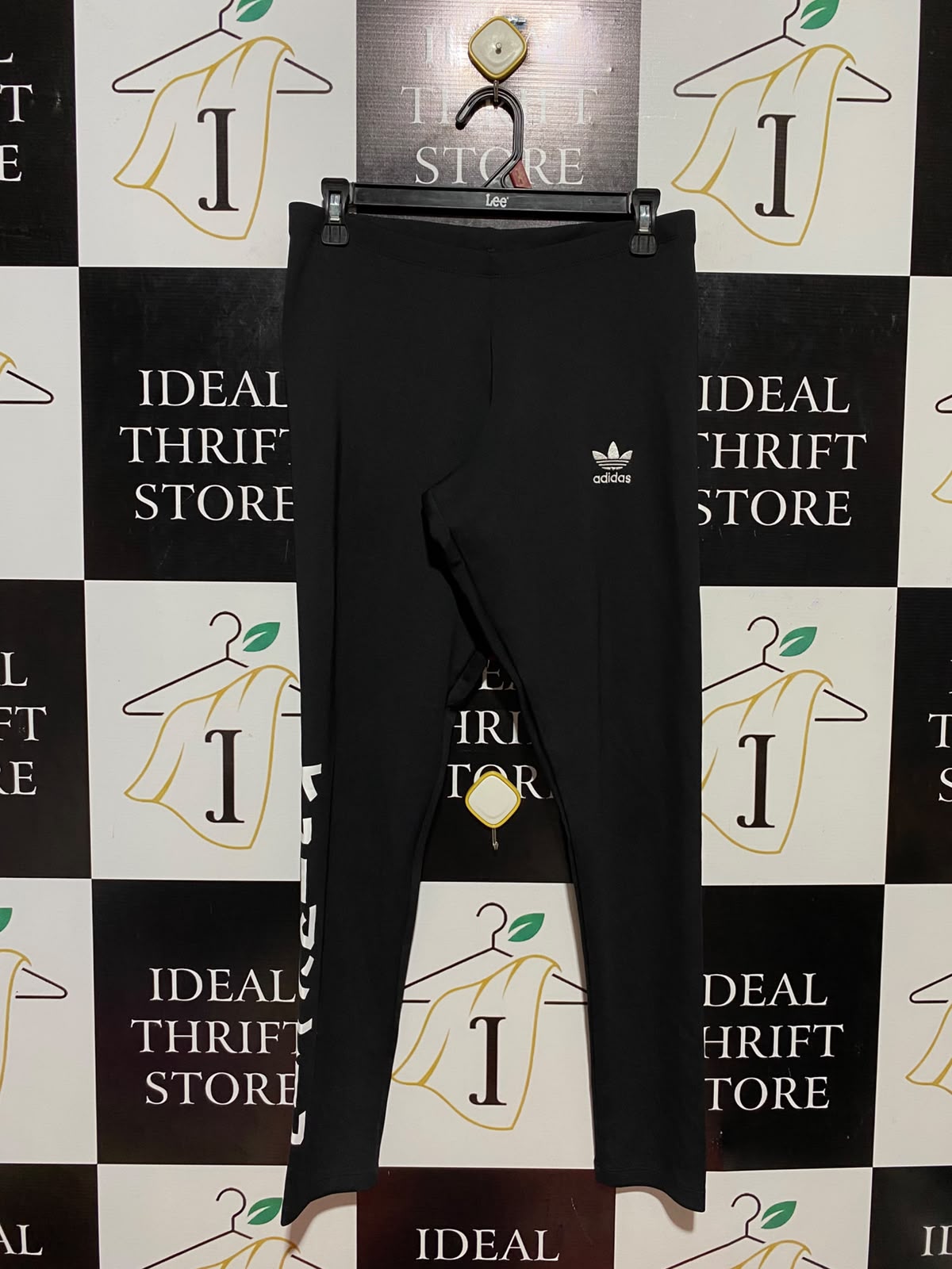 ADIDAS |M| WAIST 28| B36| ORIGINALS TREFOIL GRAPHIC LEGGINGS - BLACK