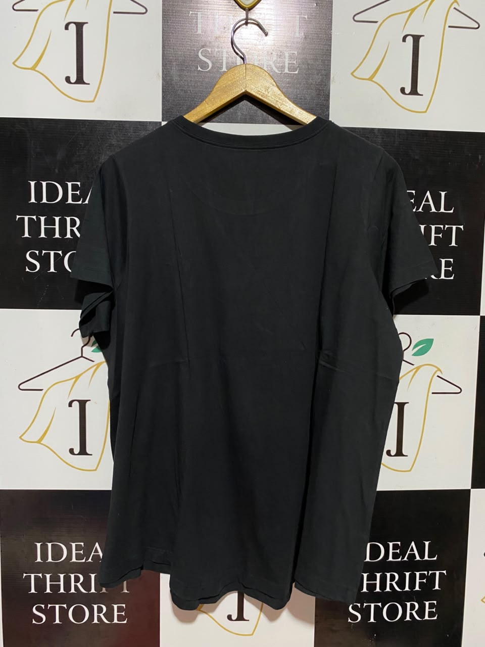 NIKE |XL| BUST 24| B37| BLACK SHORT SLEEVE T-SHIRT EMBROIDERED WHITE SWOOSH LOGO CLASSIC ATHLETIC TOP
