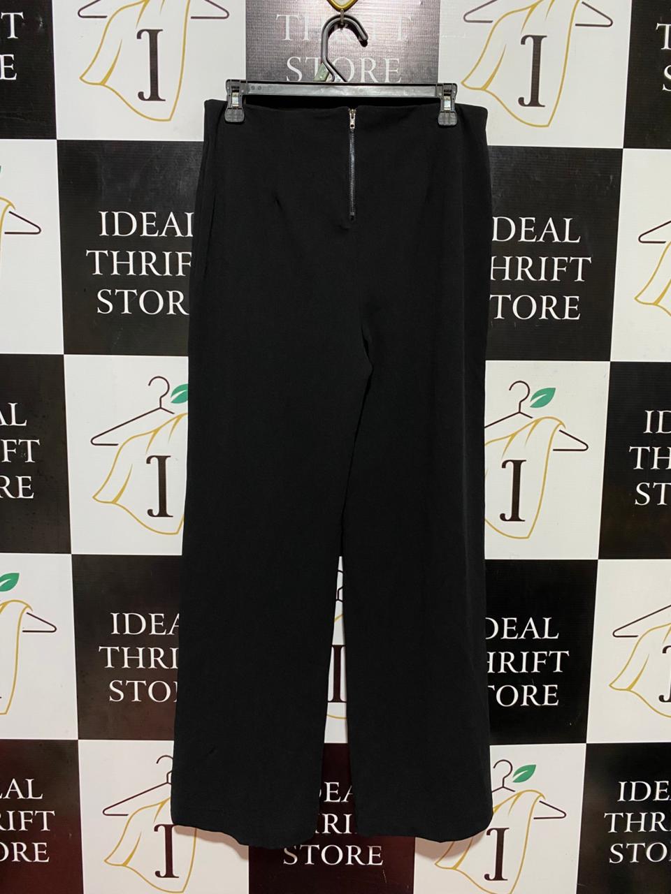 ST FROCK |XL| WAIST 32| B37| BLACK WIDE-LEG DRESS PANTS - HIGH-WAISTED SLEEK TROUSERS