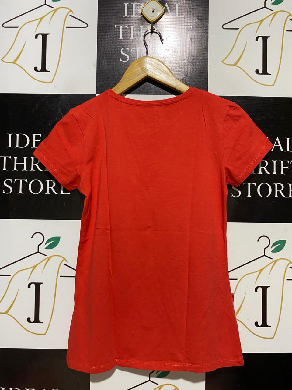 ATMOSPHERE |S| BUST 15| B38| VIBRANT RED CASUAL SHORT SLEEVE TEE