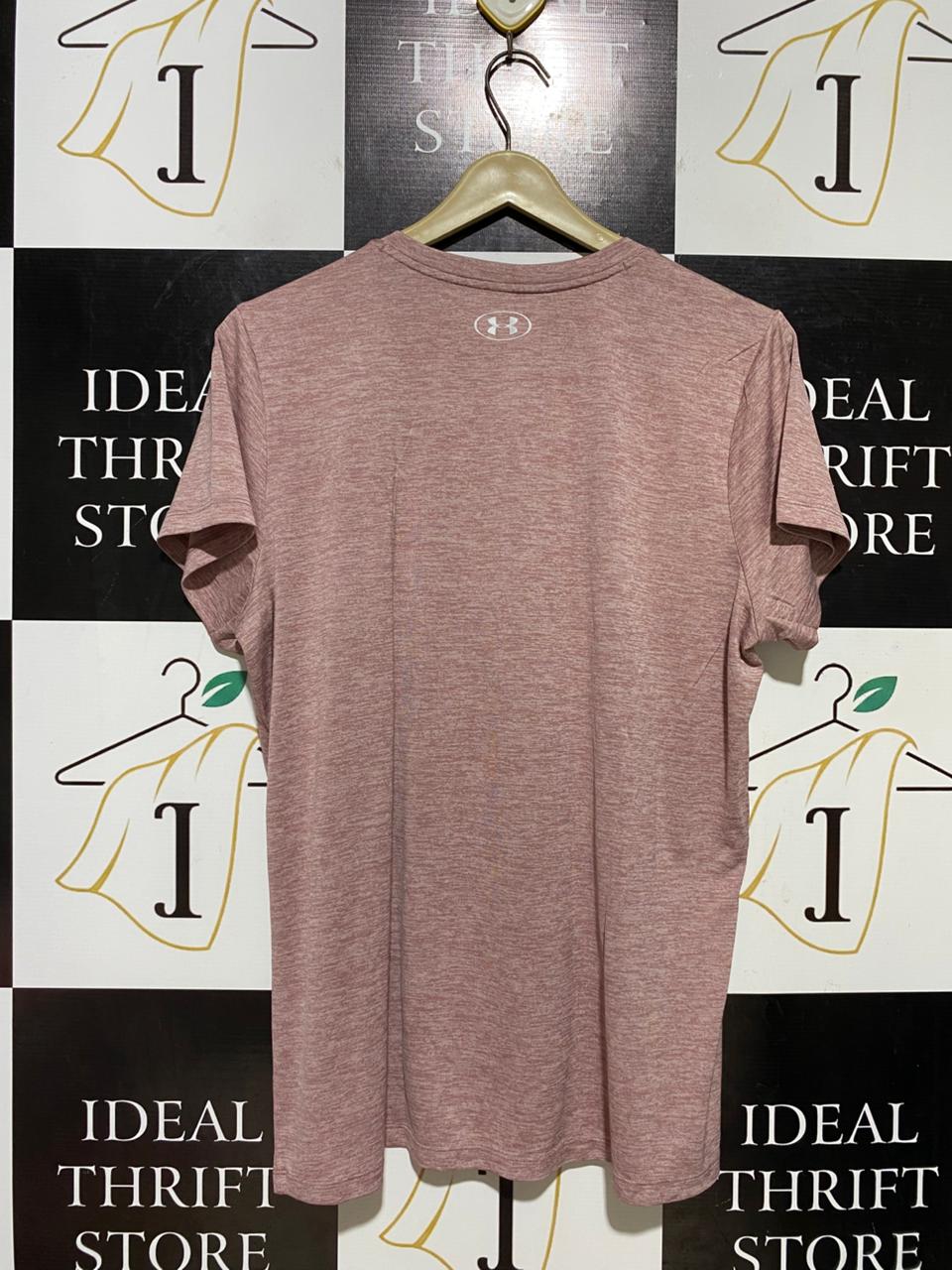 UNDER ARMOUR |XL| BUST 22| B38| MAUVE HEATHER SHORT SLEEVE ATHLETIC TEE