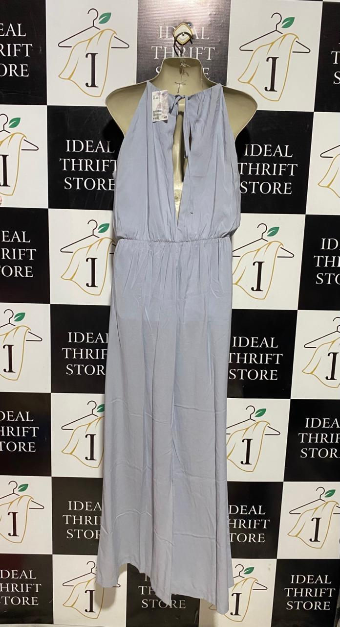H&M |M| BUST 18| B39| ELEGANT HIGH-NECK HALTER MAXI DRESS – LIGHT LILAC GREY
