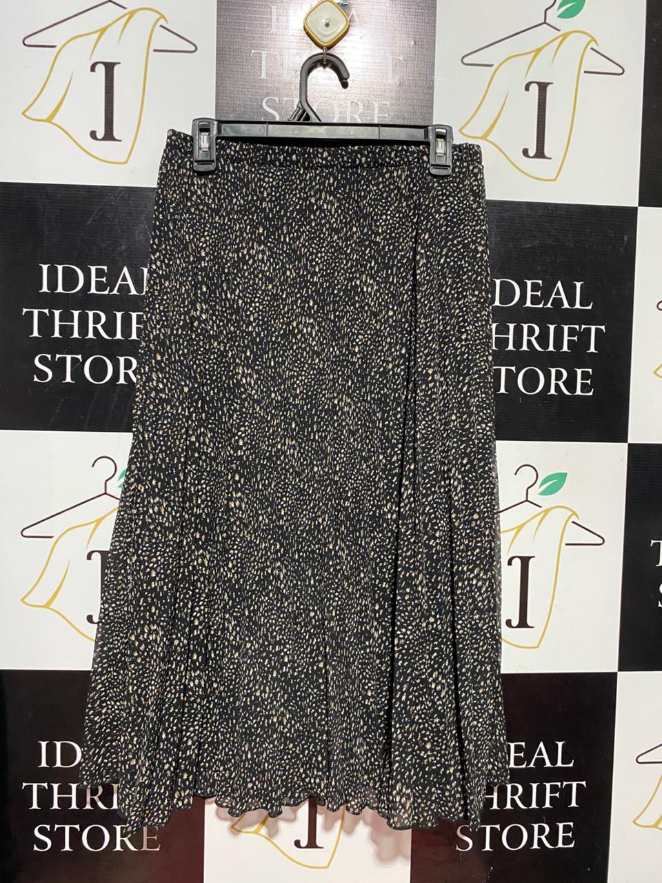 PRIMARK |M| WAIST 28| B40| CHIC BLACK AND BEIGE MICRO-SPECKLED MIDI SKIRT