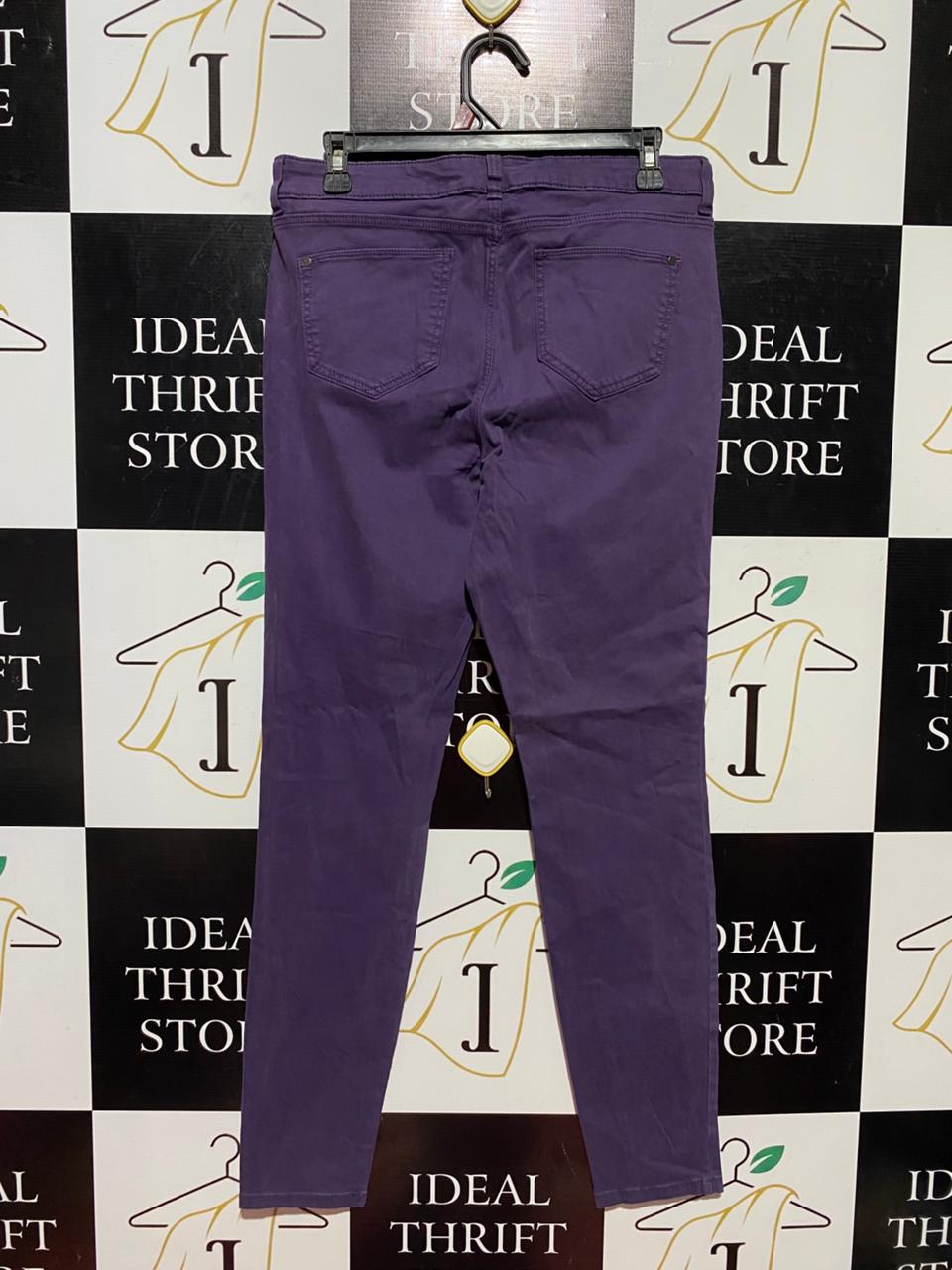 TU |L| WAIST 30| B40| STYLISH VIBRANT PURPLE SLIM-FIT DENIM JEANS