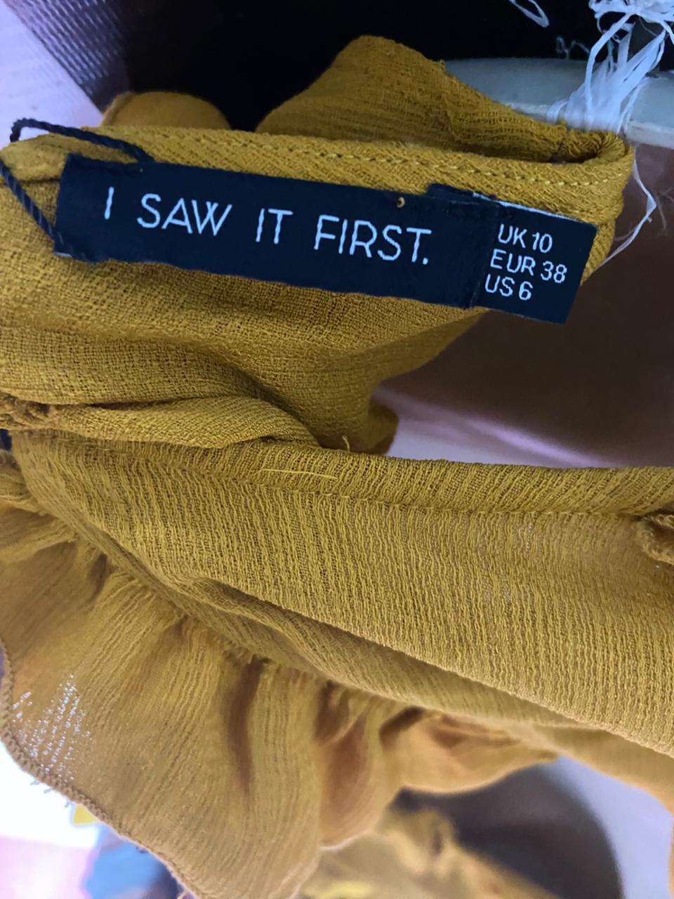 I SAW IT FIRST |M| BUST 18| B40| MUSTARD YELLOW HIGH-LOW RUFFLE MAXI DRESS LONG SLEEVE PARTY GOWN