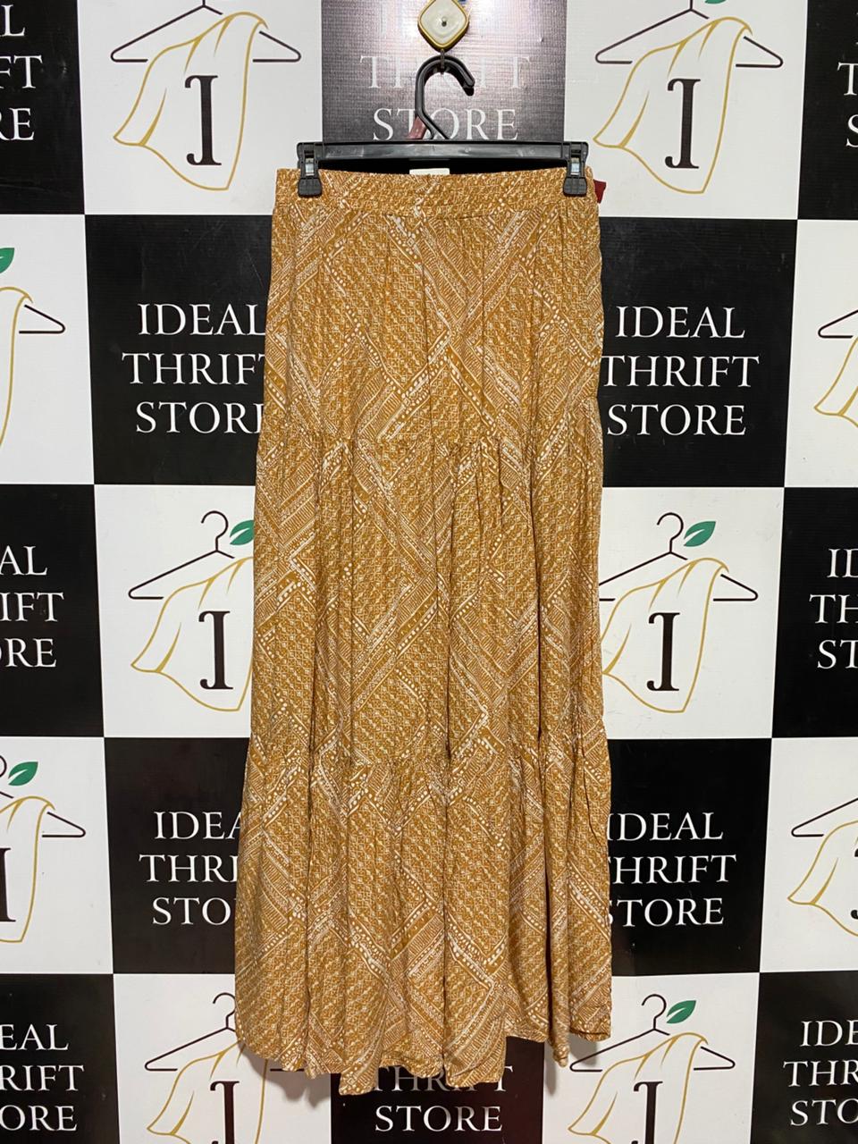 COTTON ON |S| WAIST 27| B42| BOHO MUSTARD YELLOW TIERED MAXI SKIRT