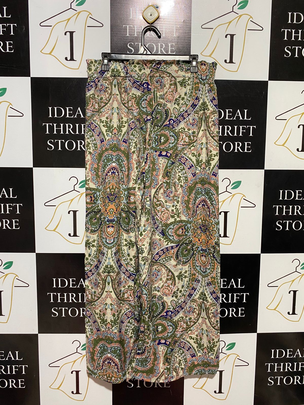 EMERY ROSE |XL| WAIST 32| B42| BOHO PAISLEY PRINT WIDE-LEG LOUNGE PANTS