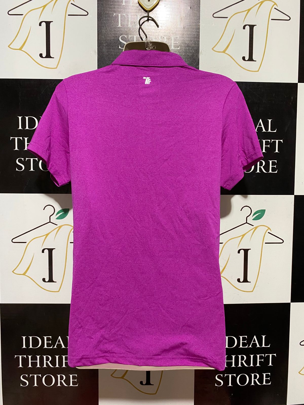 |S| BUST 18| B43| VIBRANT MAGENTA PURPLE SHORT SLEEVE GOLF POLO SHIRT SPORTY CASUAL ATHLETIC TOP