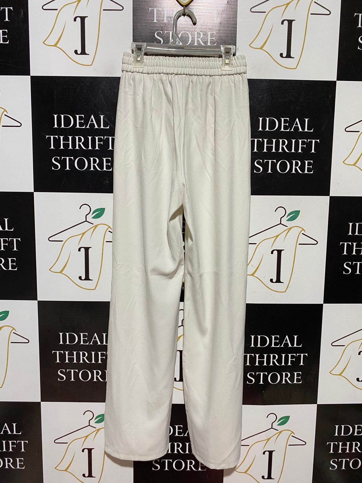 CHEN CHEN |XS| WAIST 23| B43| WIDE LEG DRAWSTRING TROUSERS CREAM OFF WHITE PALAZZO PANTS CASUAL TROUSERS