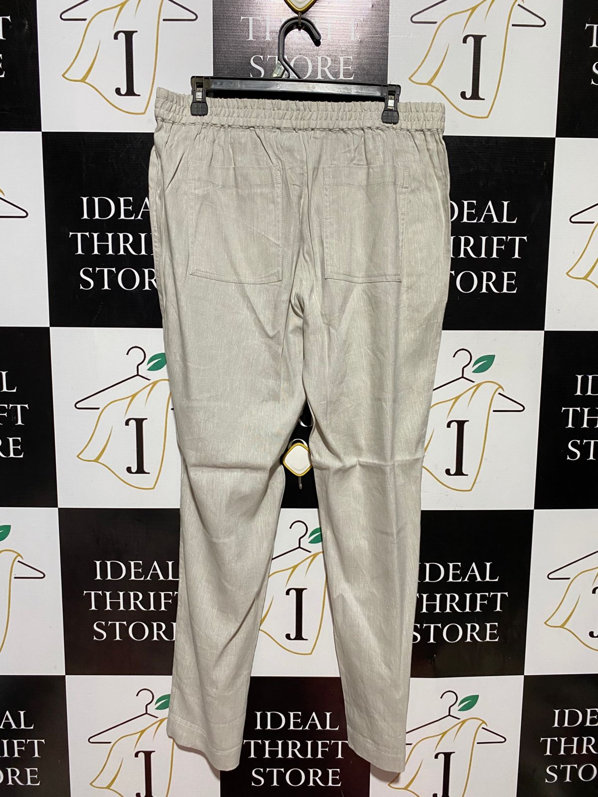 SPORTS CRAFT |XL| WAIST 33| B43| LINEN BLEND DRAWSTRING PANTS LIGHT BEIGE TAN TROUSERS CASUAL LIGHTWEIGHT