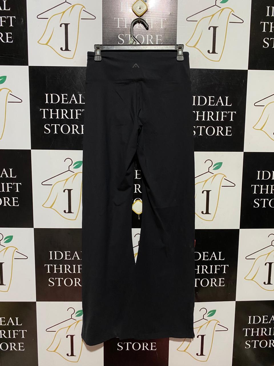 ROCK WEAR |S| WAIST 26| B43| WIDE LEG YOGA PANTS BLACK HIGH WAISTED FLARE LEGGINGS ATHLETIC COMFORT