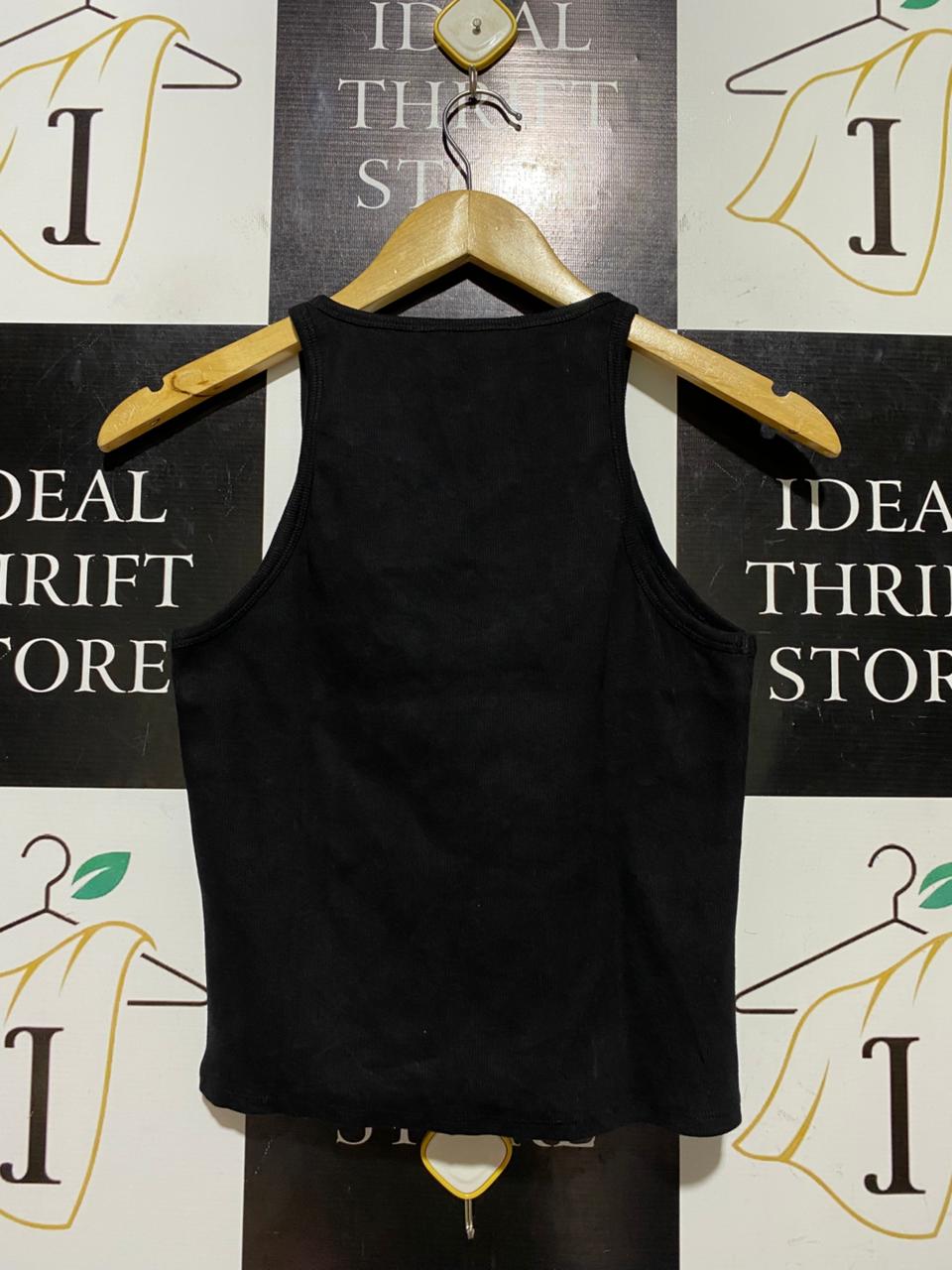 SNEAKY LINK |S| BUST 14| B45| BLACK RIBBED RACERBACK TANK TOP
