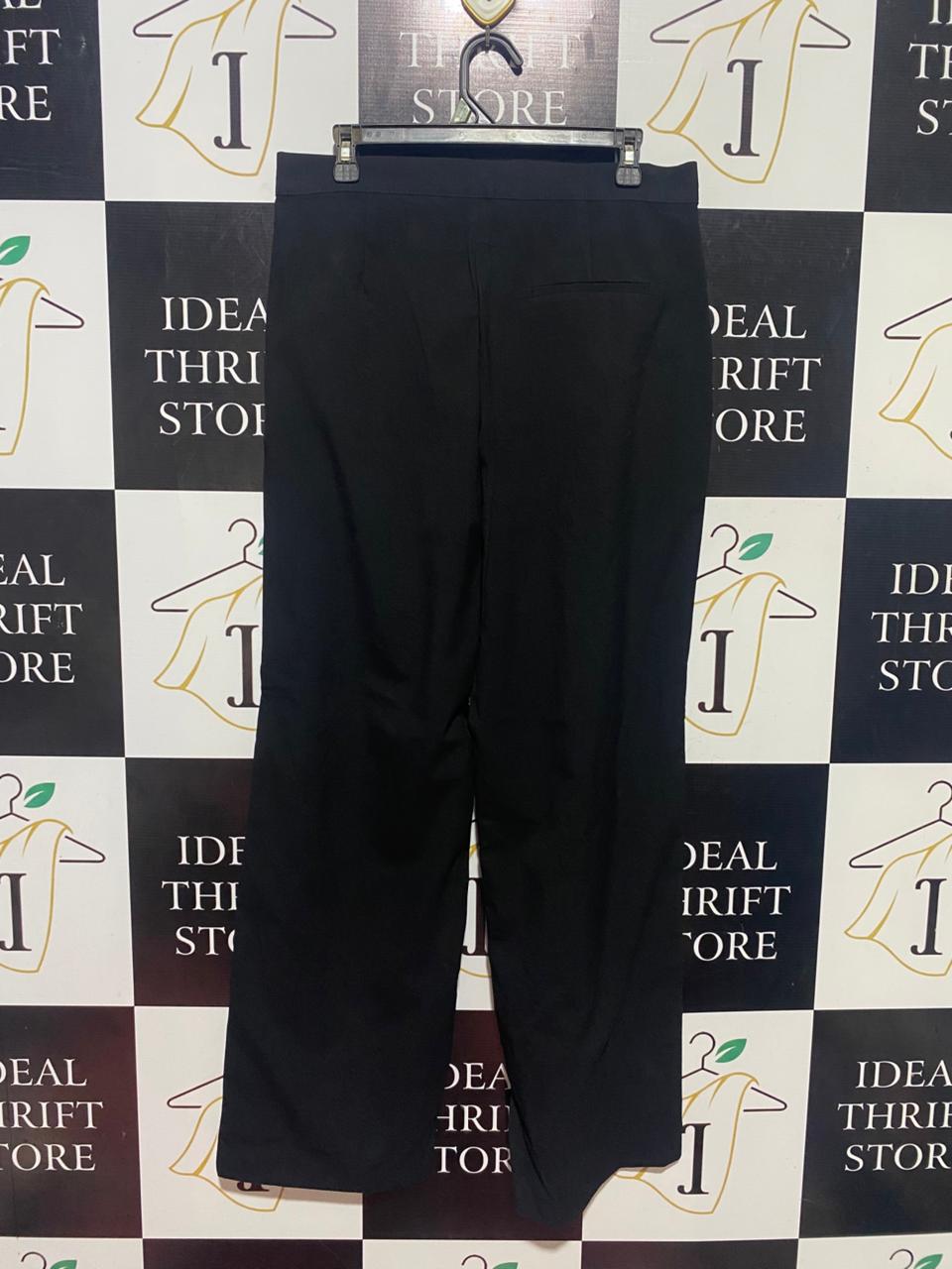 PULL & BEAR |L| WAIST 32| B44| BLACK LABEL WOMEN'S BLACK STRAIGHT LEG PANTS