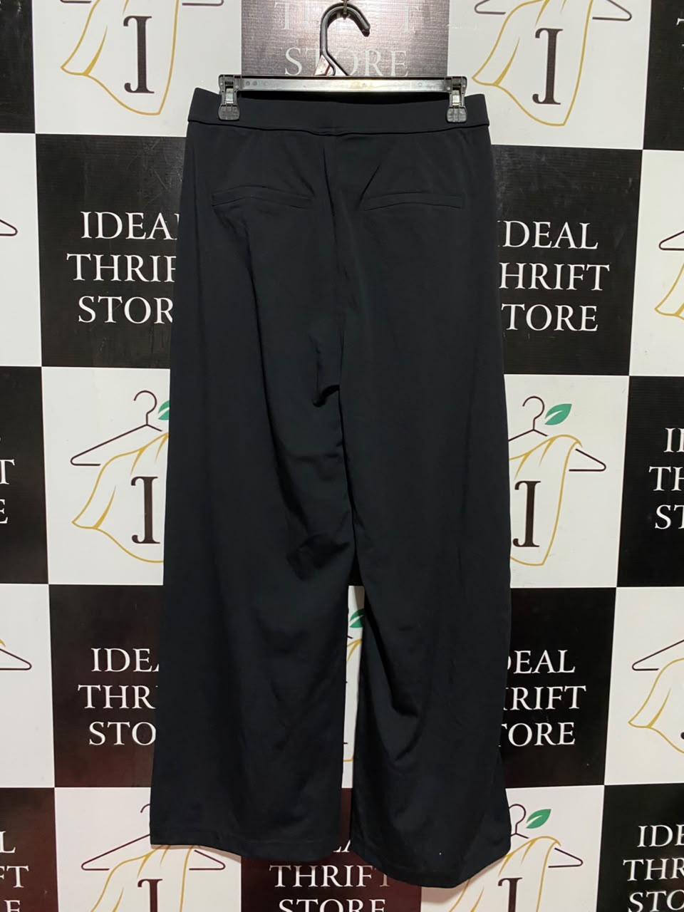 HALARA |M| WAIST 28| B45| CLASSIC BLACK HIGH-WAISTED WIDE-LEG PLEATED TROUSERS