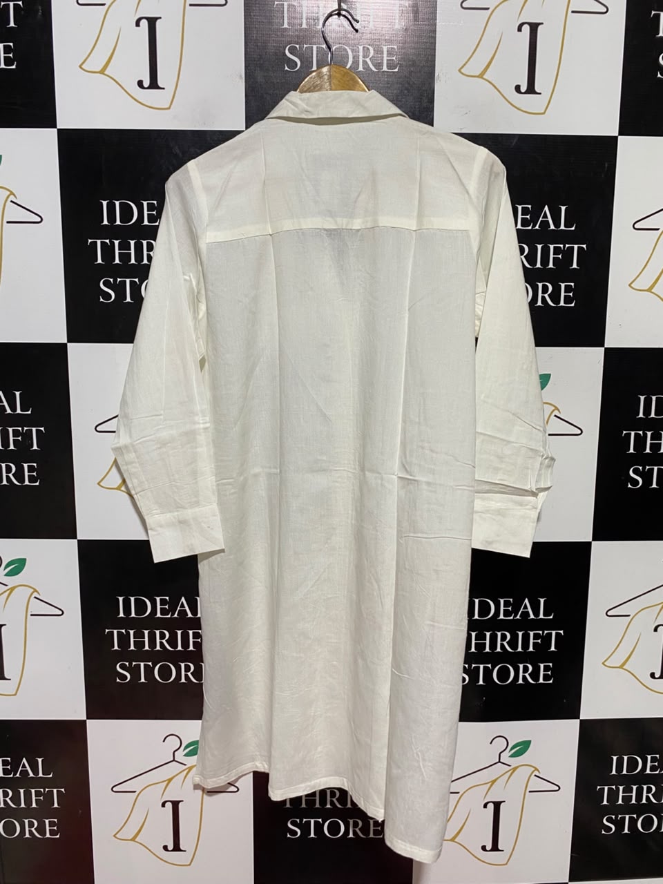 SAYA |M| BUST 22| B47| WOMEN'S WHITE BUTTON-UP MIDI SHIRT DRESS