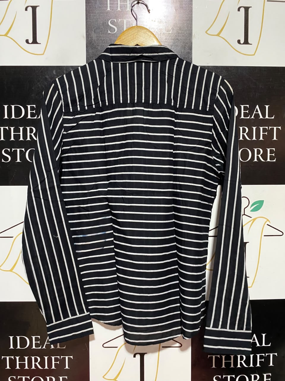H&M |M| BUST 18| B46| BLACK & WHITE LONG SLEEVE CASUAL BLOUSE