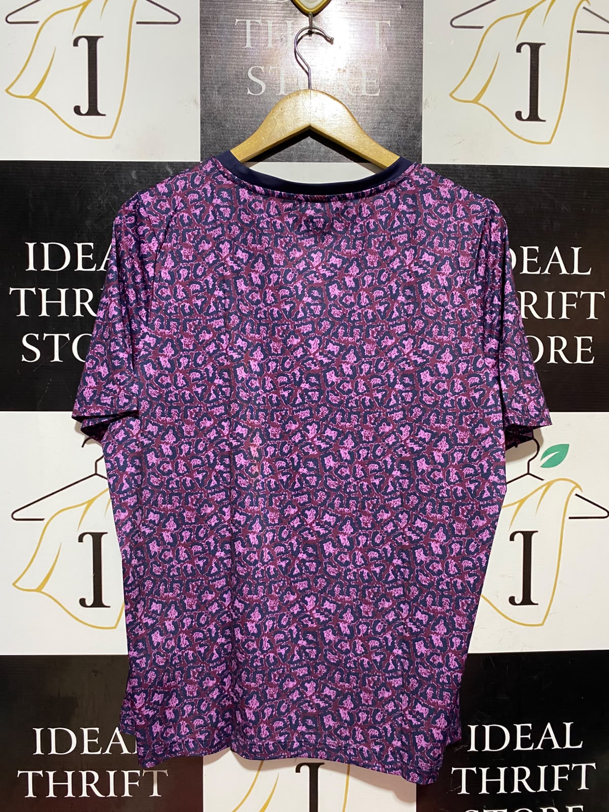 CRIVIT |L| BUST 20| B46| ATHLETIC T-SHIRT - PINK & PURPLE ANIMAL PRINT SHORT SLEEVE SPORTS TEE