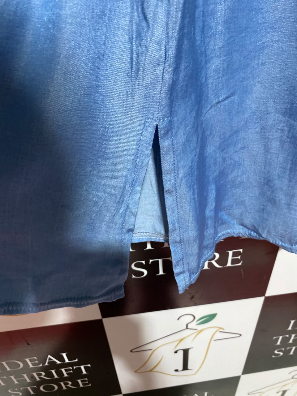 FASHION |M| WIAST 27| B46| LIGHT BLUE SHIMMER SATIN ELASTIC WAIST WIDE LEG TROUSERS PANTS WITH BELT