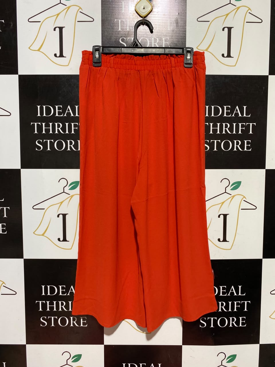 PRIMARK |M| WAIST 28| B46| VIBRANT RED HIGH WAISTED PAPERBAG WIDE LEG CULOTTES TROUSERS PANTS