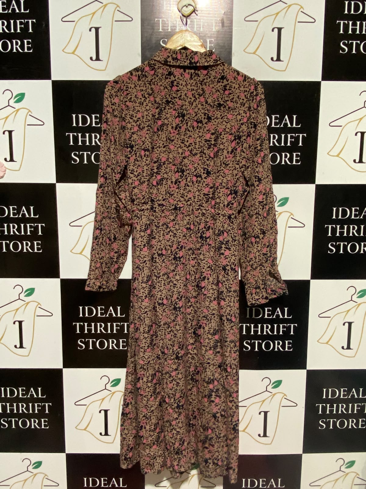 NEXT |M| BUST 18| B48| ABSTRACT FLORAL DRAWSTRING MIDI SHIRT DRESS