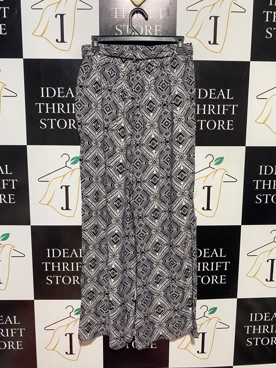 ATMOSPHERE |M| WAIST 28| B47 | BLACK AND WHITE DRAWSTRING PALAZZO LOUNGE TROUSERS
