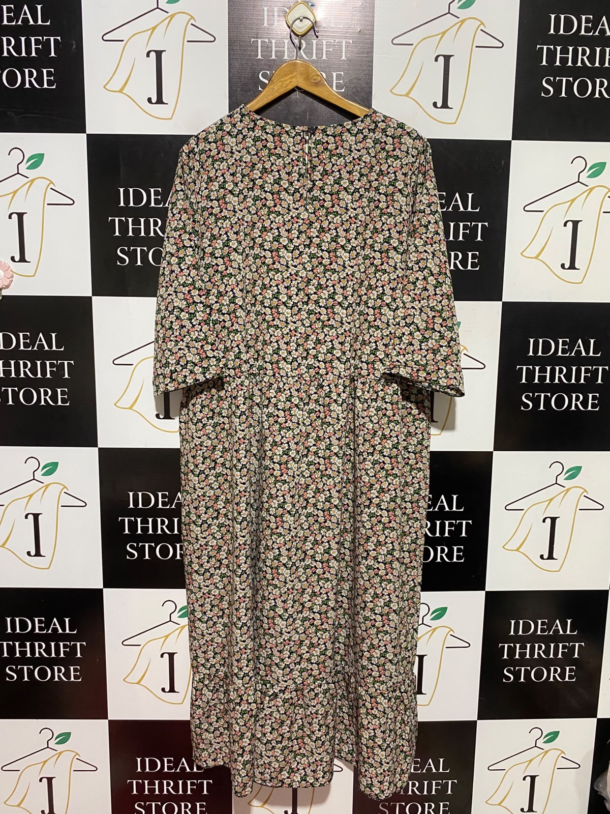 GEORGE |XL| BUST 23| A3| VINTAGE DAISY FLORAL PRINT MIDI DRESS WITH RUFFLE HEM