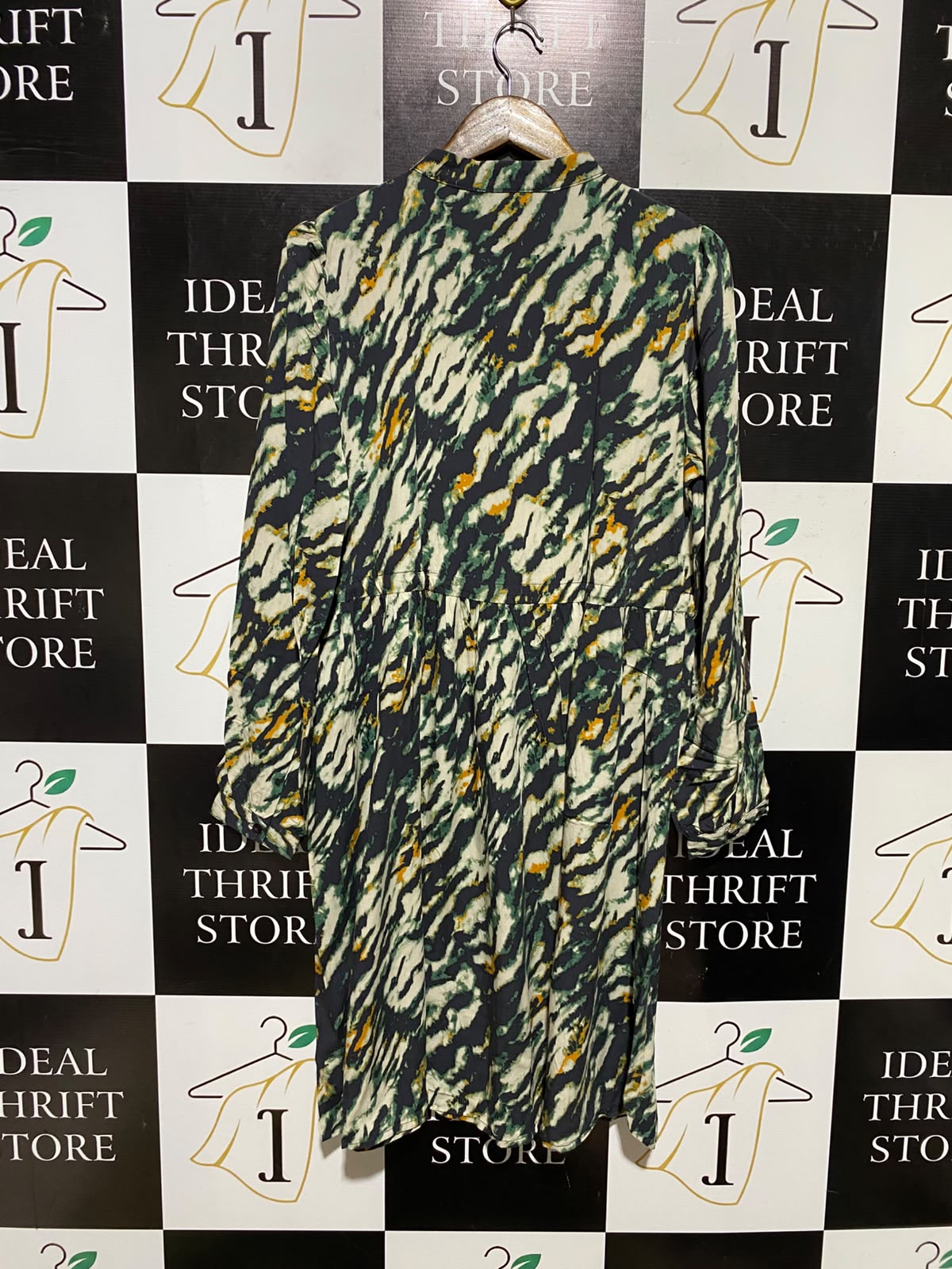 ESMARA |M| BUST 20| A3| MODERN ABSTRACT ANIMAL STRIPE HIGH NECK MINI DRESS