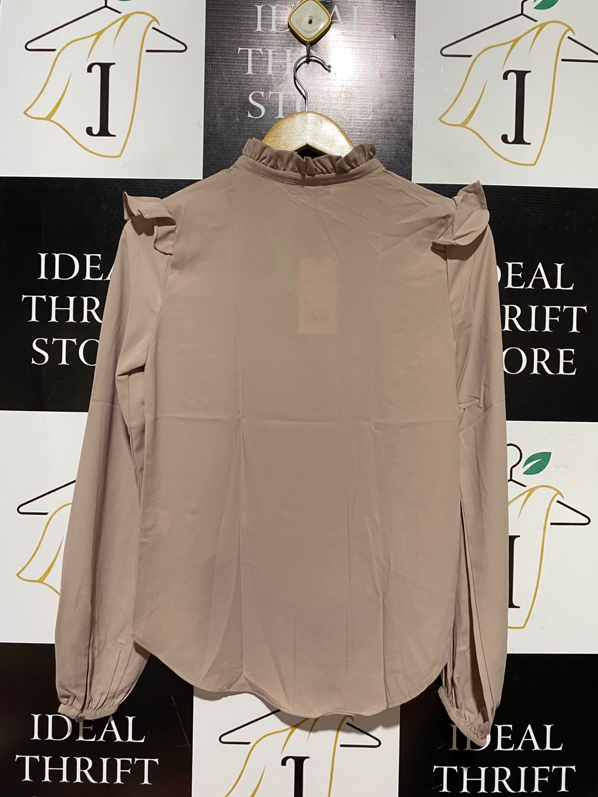 ABANOS |S| BUST 17| A4| ROMANTIC RUFFLED BLOUSE WITH KEYHOLE TIE