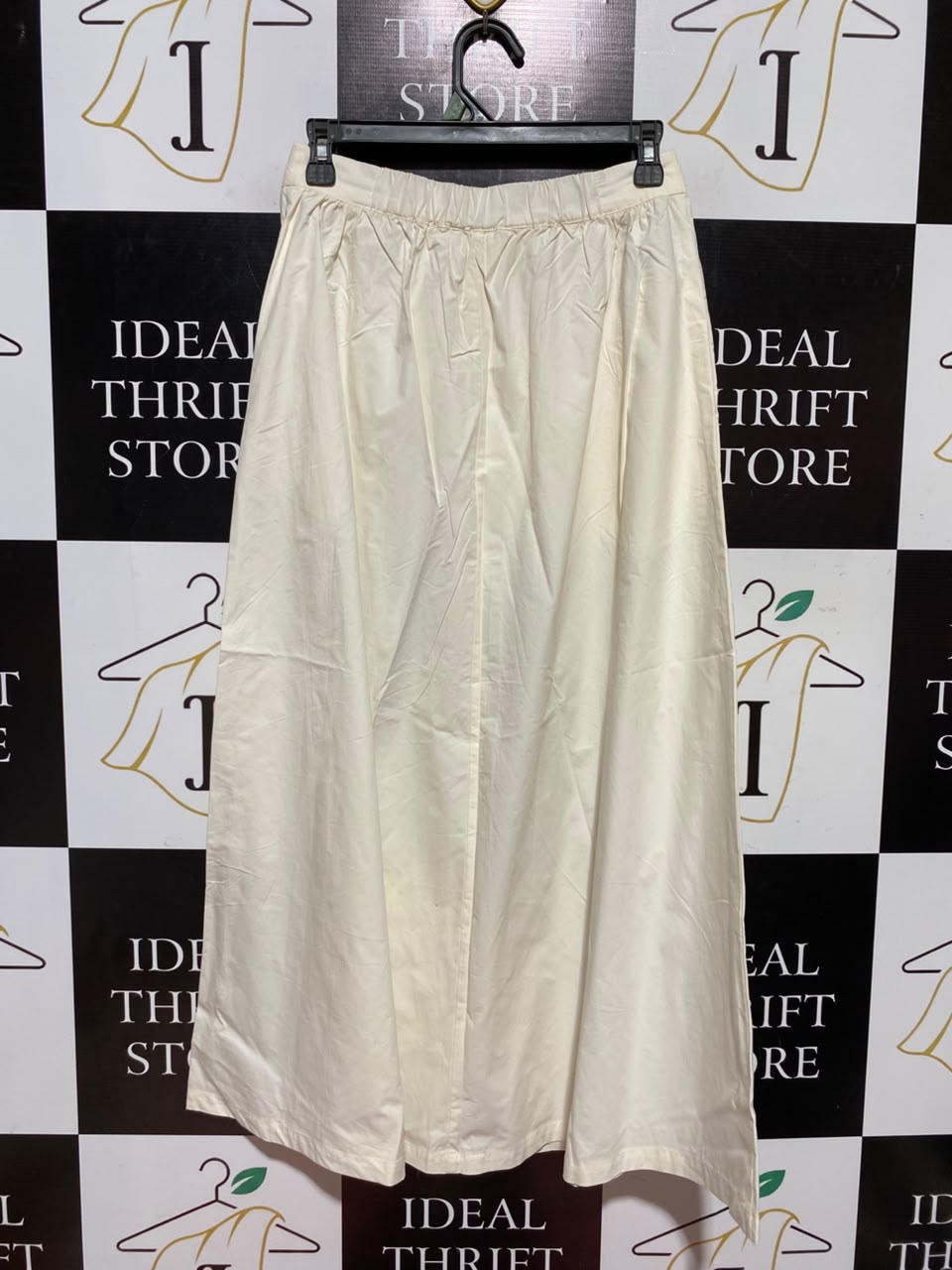 MNG |M| WAIST 26| A5| OFF-WHITE BUTTON-DOWN HIGH-WAISTED MIDI SKIRT