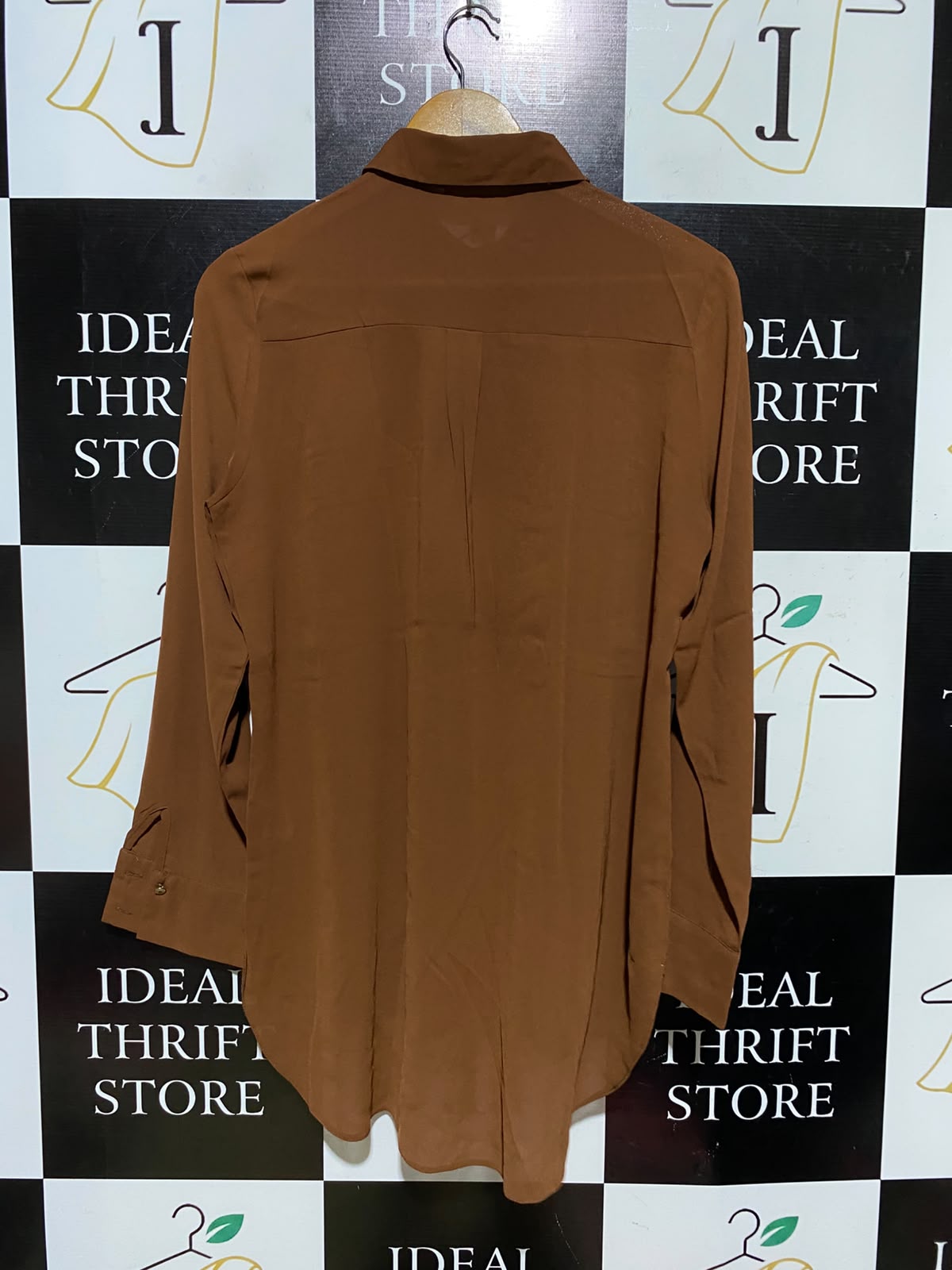 PRIMARK |M| BUST 20| A6| CLASSIC CHOCOLATE BROWN LONG SLEEVE BUTTON-DOWN SHIRT