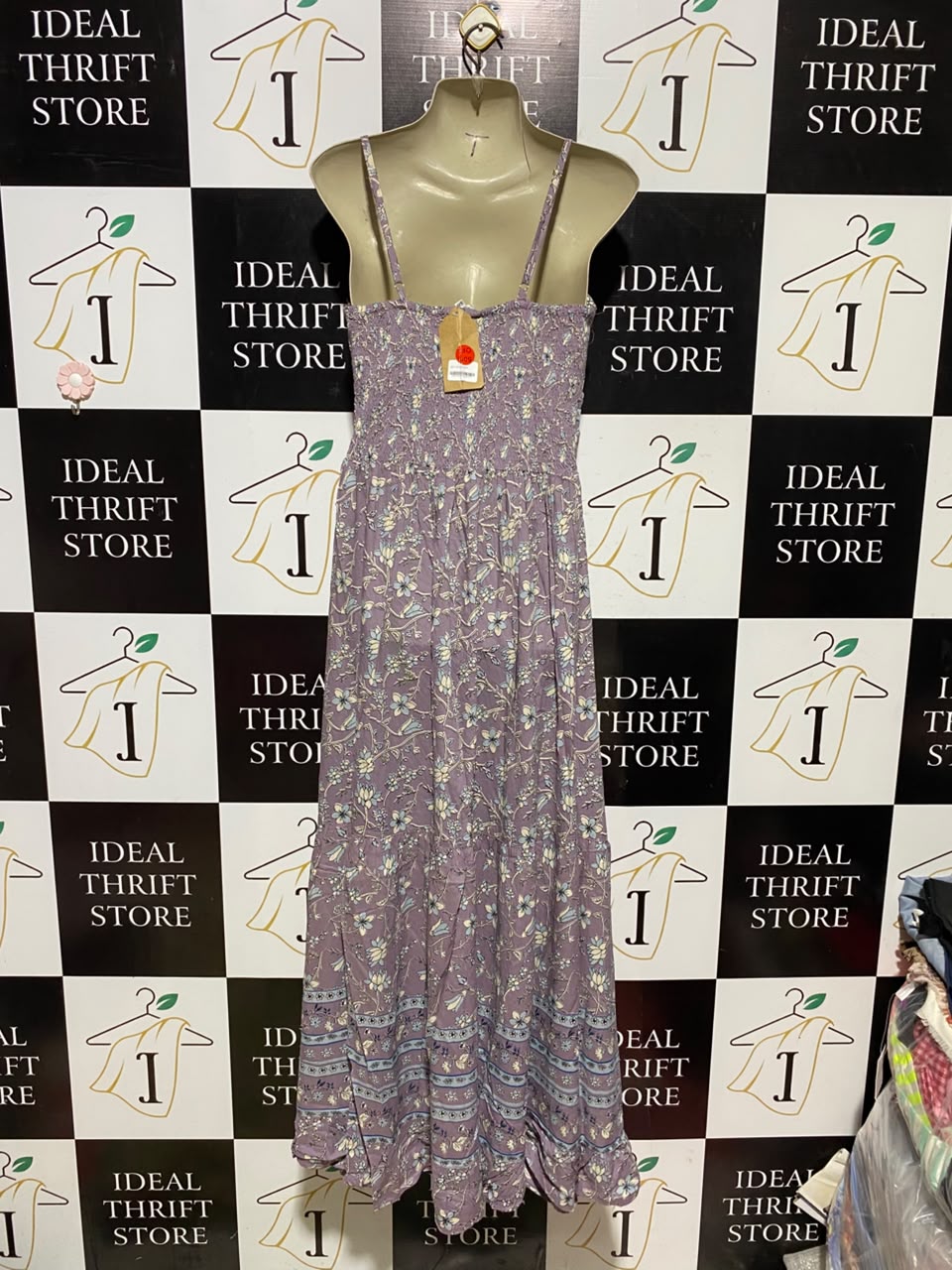 ECLIOSE |S| BUST 15| A6| BOHO FLORAL PRINT TWIST-FRONT MAXI DRESS