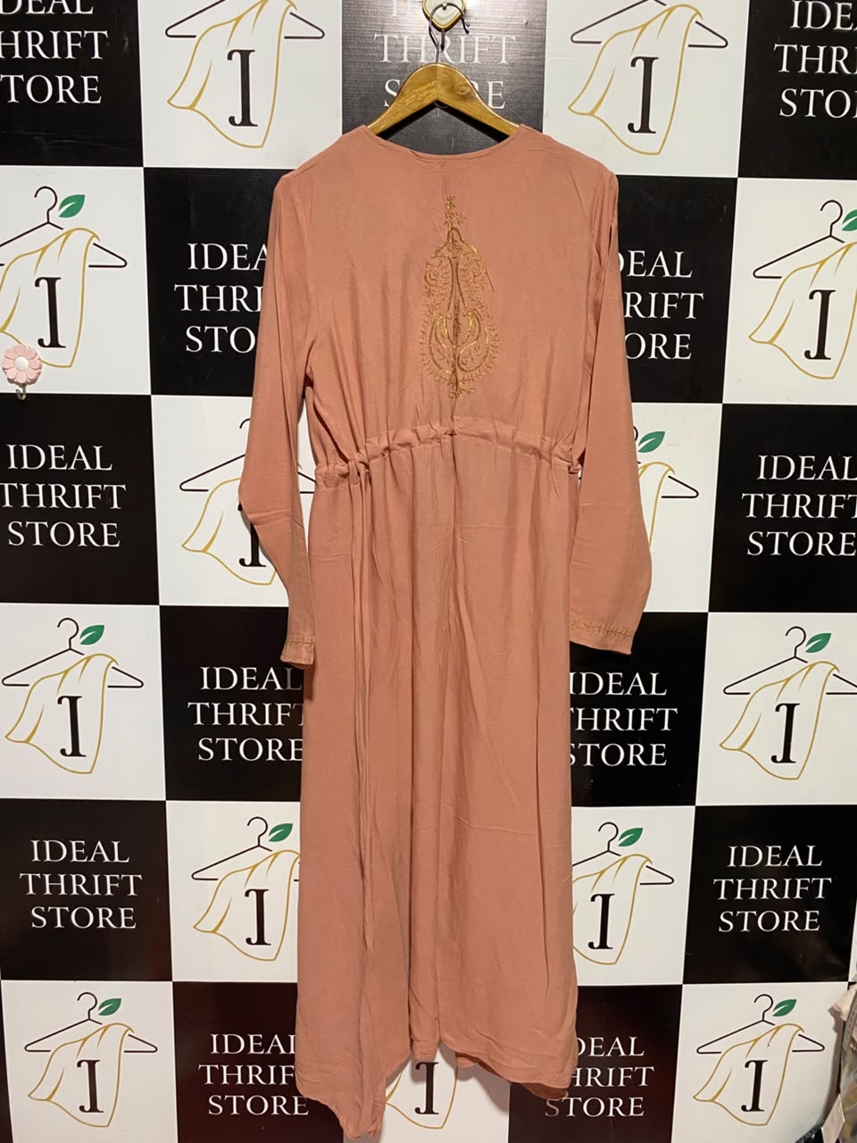 ZADINA |L| BUST 19| A6| ELASTIC DRAWSTRING LONG SLEEVE MODEST MAXI DRESS