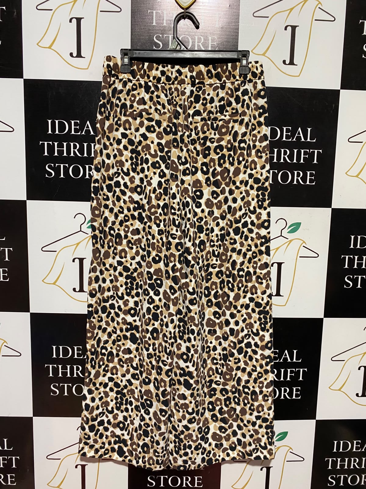 M&S |L| WAIST 30| A6| LEOPARD PRINT WIDE-LEG PALAZZO TROUSERS