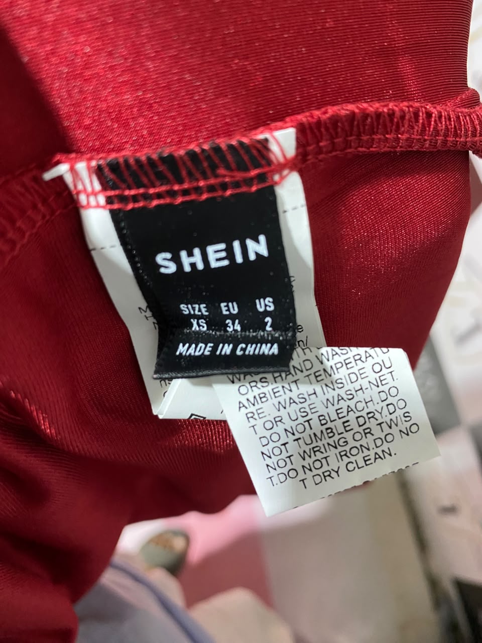 SHEIN |XS| BUST 15| A6| RED SATIN CUT-OUT TWIST FRONT MAXI DRESS