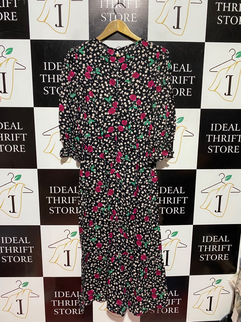 NOBODYS CHILD |M| BUST 17| A6| CHERRY & POLKA DOT MIDI DRESS